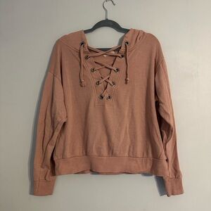 Women’s Pink hooded sweatshirt. Size L.